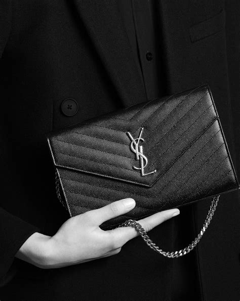 saks ysl wallet on chain|saint laurent monogram chain wallet.